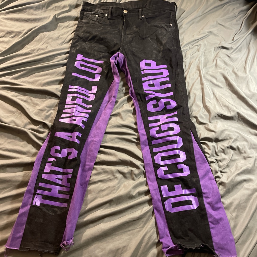 That’s A Awful Lot Of Cough Syrup Denim Flared Pants